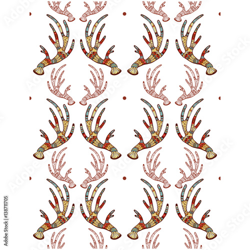 A seamless texture with antlers