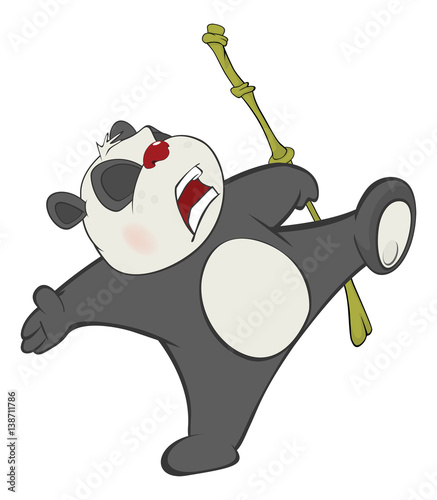 Fototapeta Naklejka Na Ścianę i Meble -  Illustration of a Cute Panda. Cartoon Character 