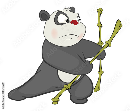 Fototapeta Naklejka Na Ścianę i Meble -   Illustration of a Cute Panda. Cartoon Character 