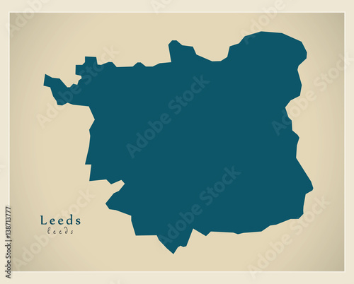 Modern City Maps - Leeds England illustration