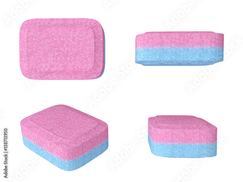 Closeup Dishwasher Tablets. 3d Rendering