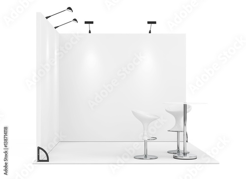 Trade Commercial Exhibition Stand. 3d Rendering photo