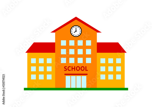 School vector icon on white background, isolated building © Anthonycz