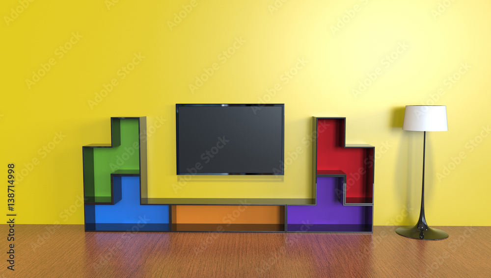 3d illustration of an entertainment unit 3d illustration of an entertainment unit