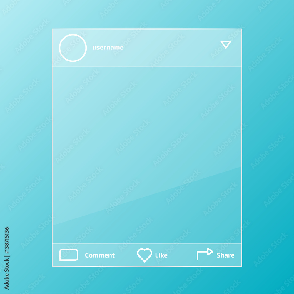 social network post glass frame