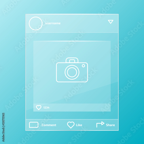 social network post glass frame