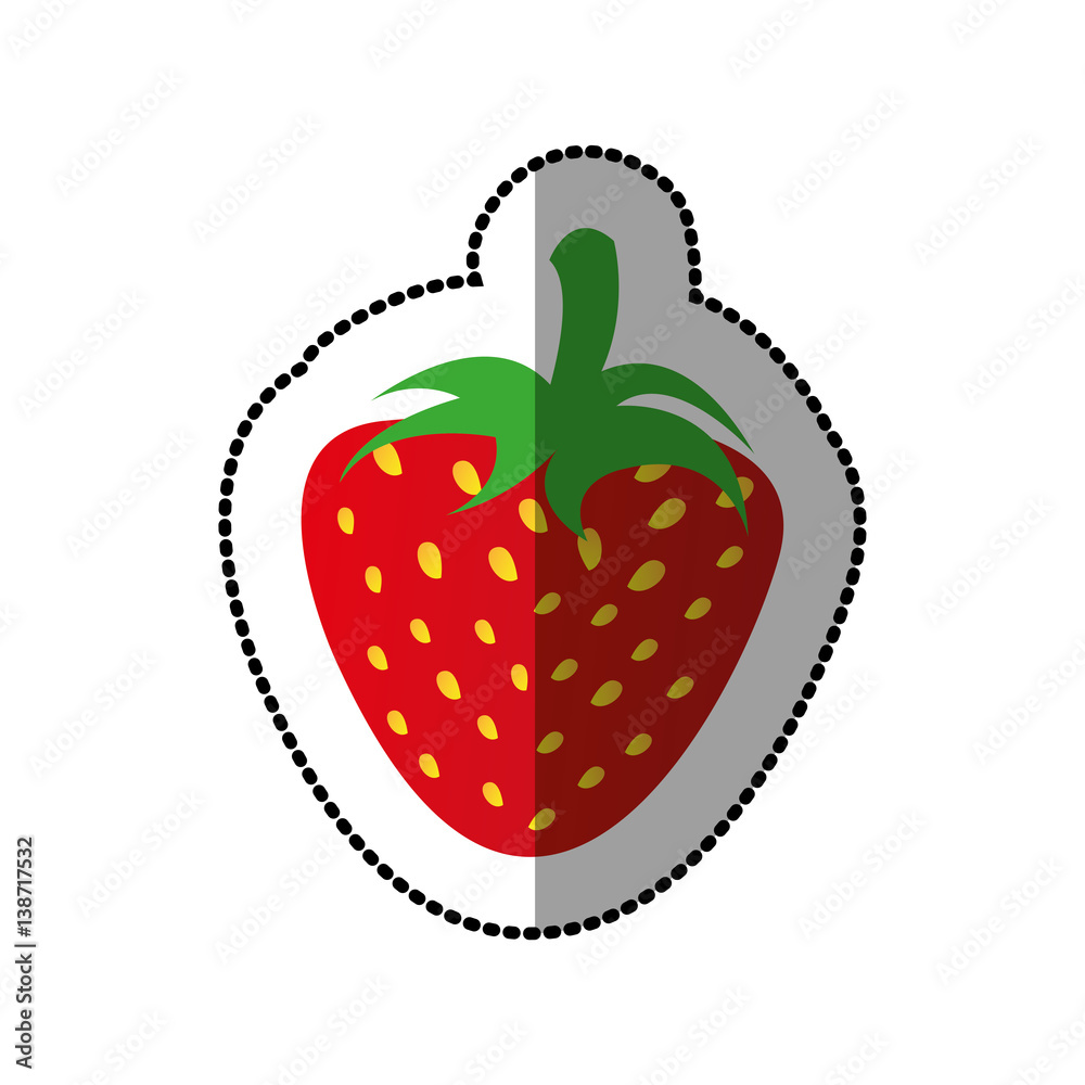 Fototapeta premium colorful strawberry fruit icon stock, vector illustration design