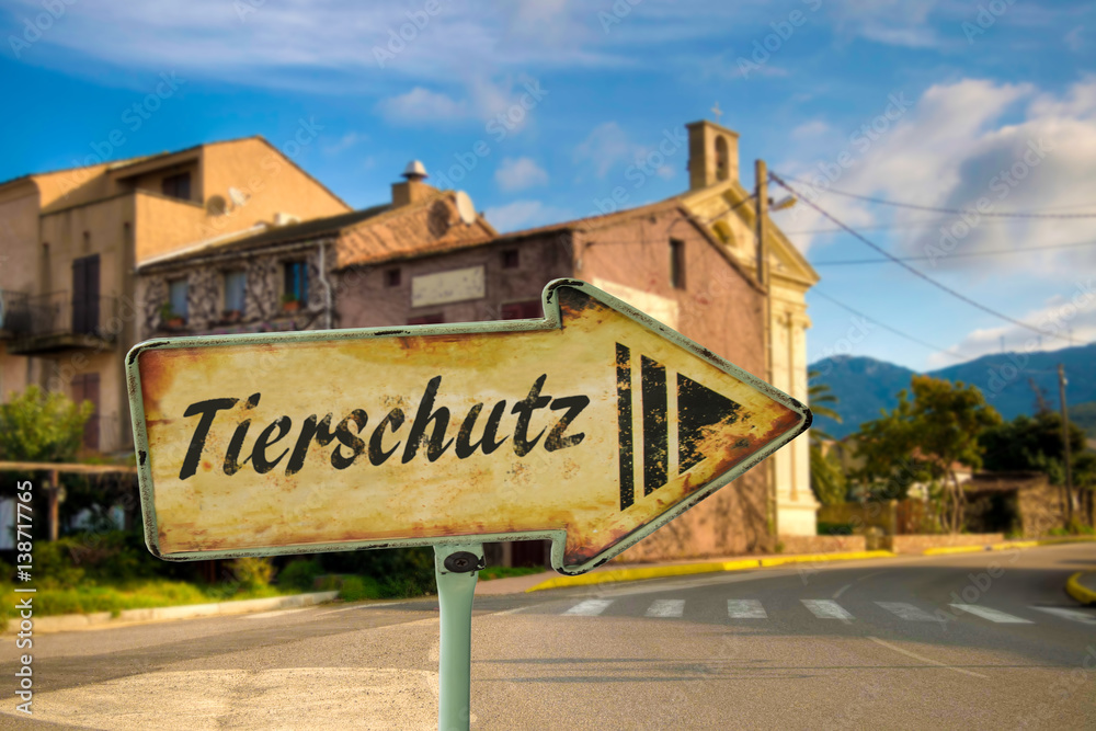 Obraz premium Schild 198 - Tierschutz
