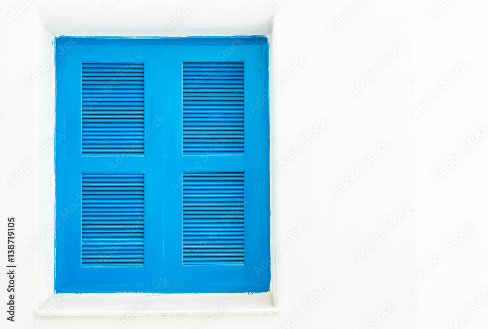 Fototapeta premium blue window with white wall