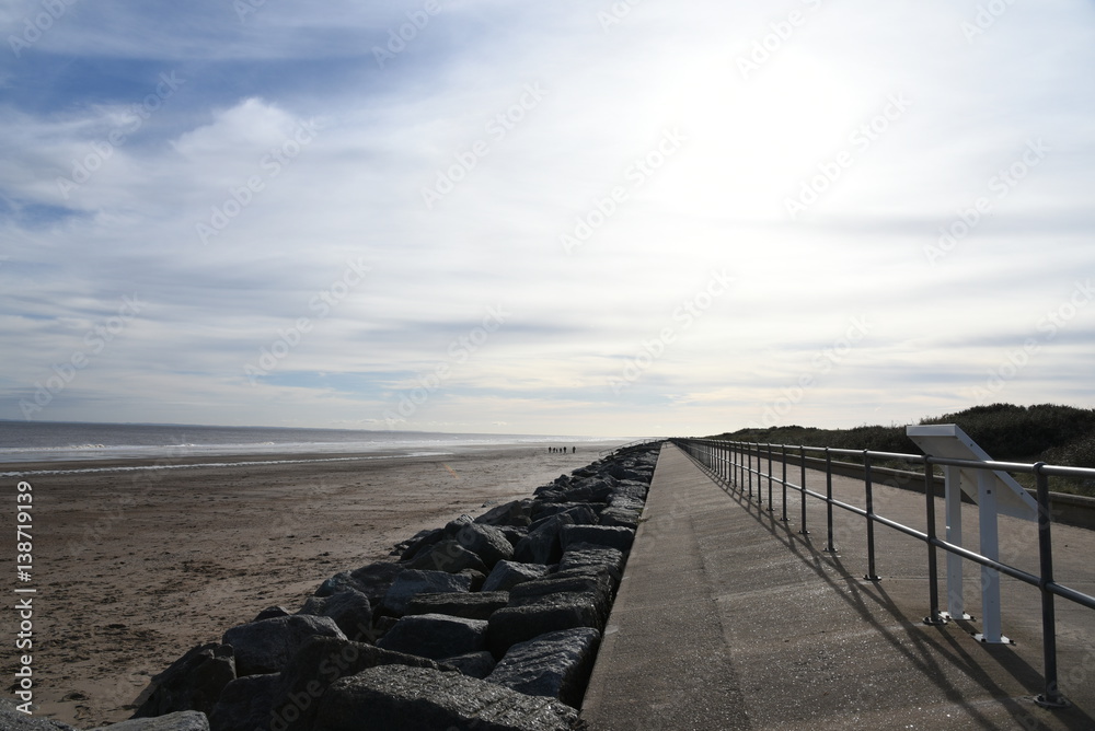 Autumn sunshine at skegness beach front