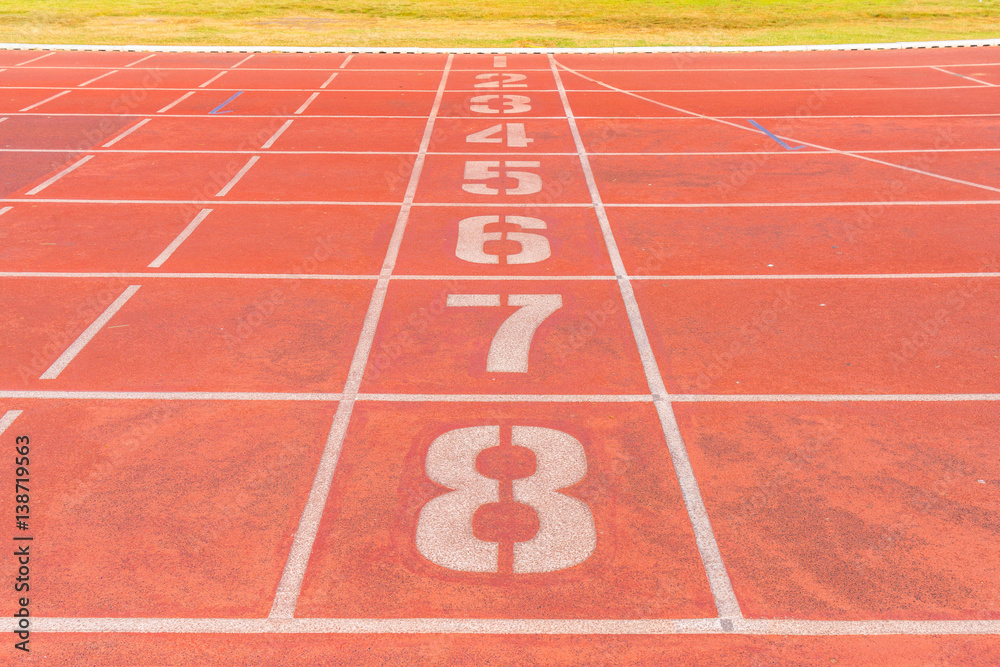 Numbers of track lanes