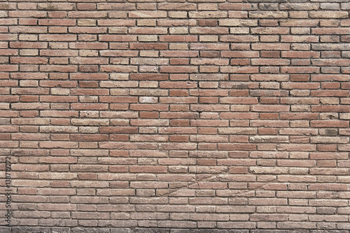 Old red brick wall background texture