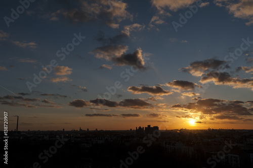 Dramatic sunset with beautiful clouds