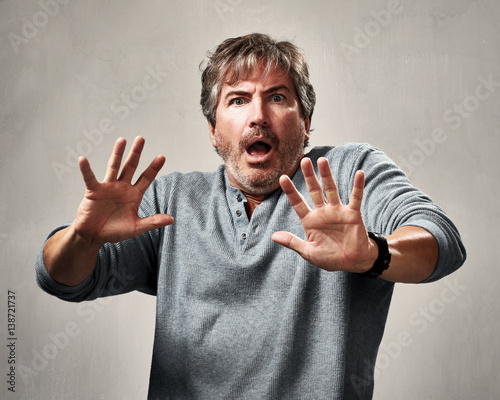 scared man face.