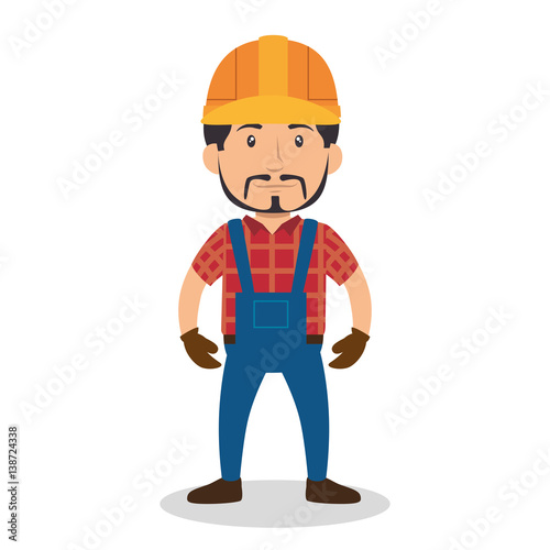 construction professional avatar character vector illustration design