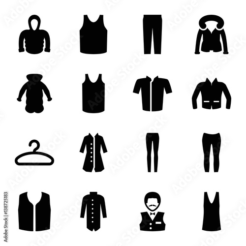 Set of 16 casual filled icons