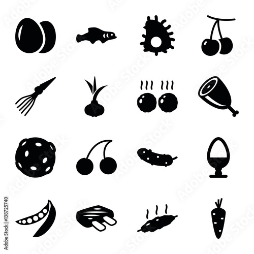 Set of 16 raw filled icons