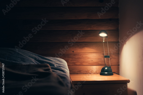 Bedroom lamp on a night table