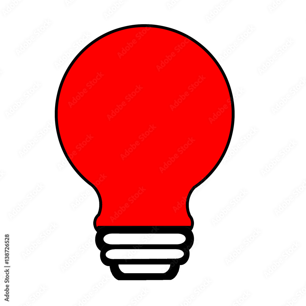 red light bulb isolated on white background .icon red light bulb isolated on white background .icon