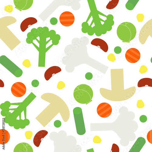 sliced frozen vegetables seamless pattern