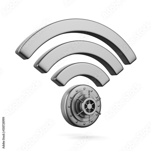 Sign wi-fi on white backgro...
