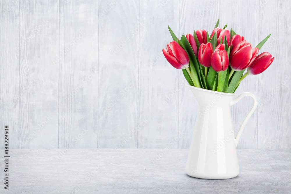 Red tulips bouquet