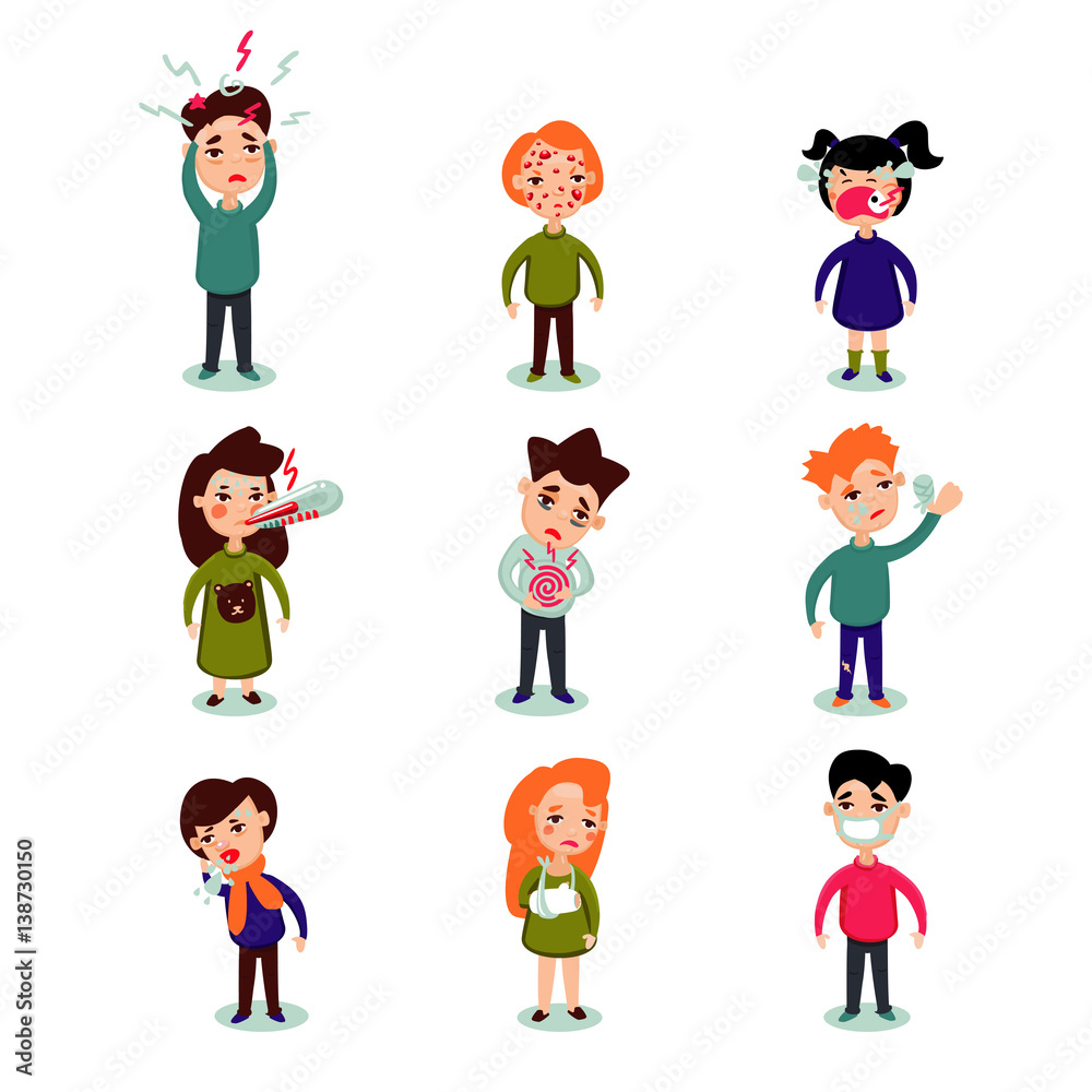 Flat Sick People Set Flat Sick People Set