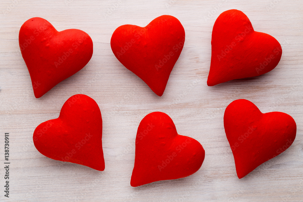 Red hearts the gray background. Valentine Day background. Red hearts the gray background. Valentine Day background.