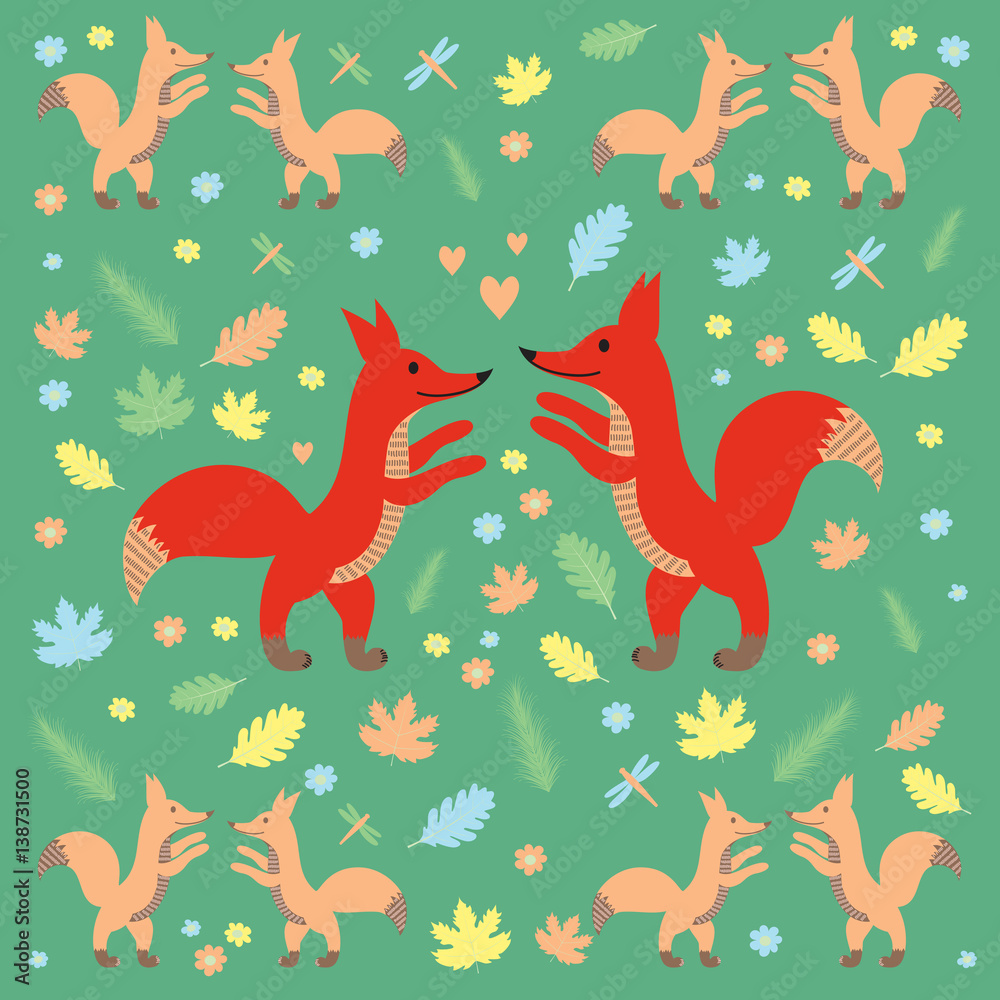 Fox pattern dark green Fox pattern dark green