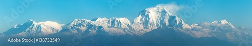 Dhaulagiri panorama, blue colored panoramic view