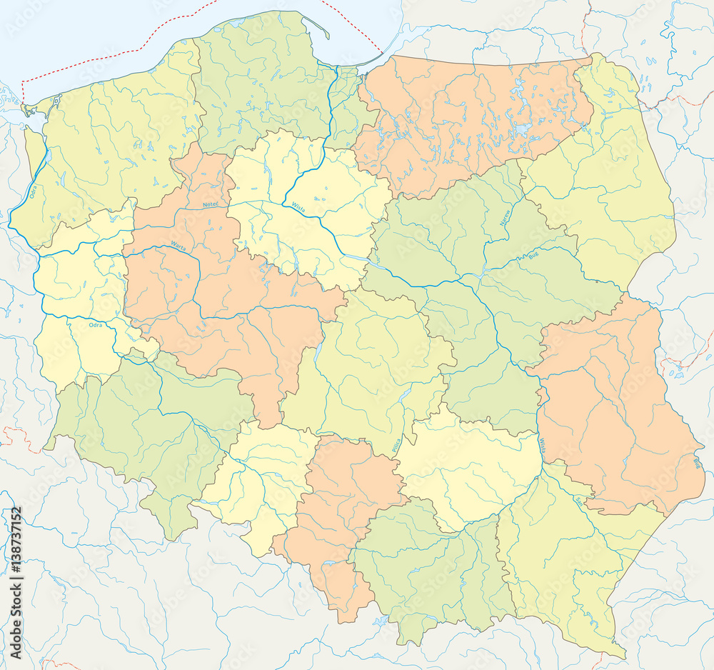 Vector map of Poland administrative division vol.6 