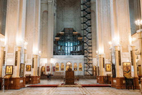 Tbilisi, Georgia. Interior Of The Holy Trinity Cathedral of Tbil