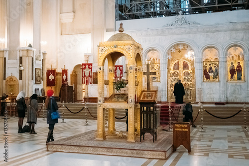 Tbilisi, Georgia. Interior Of The Holy Trinity Cathedral of Tbil photo