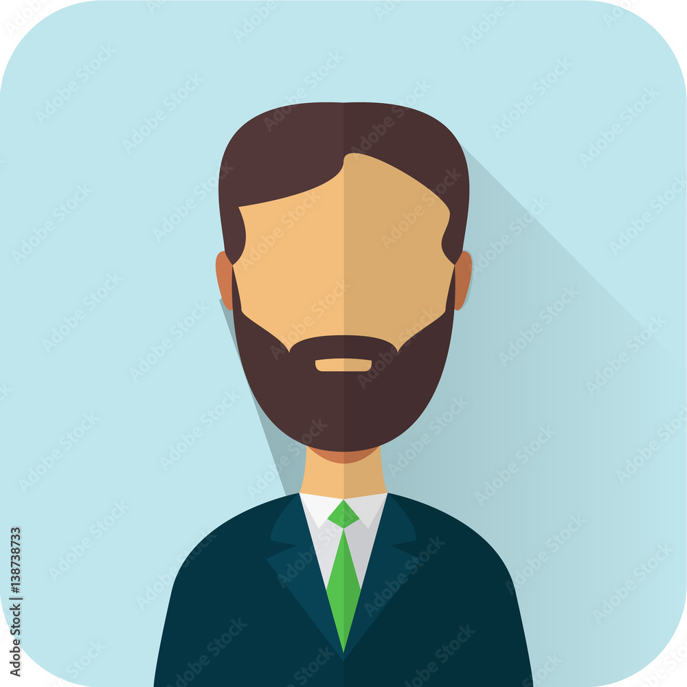Businessman Profile Icon Male Portrait Business Man Flat Design Vector Illustration