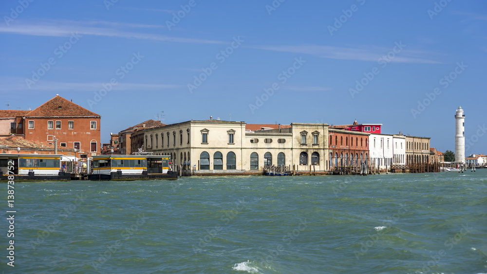 Beautiful panoramic view of the island and the lighthouse of Murano, Venice Lagoon, Italy Beautiful panoramic view of the island and the lighthouse of Murano, Venice Lagoon, Italy