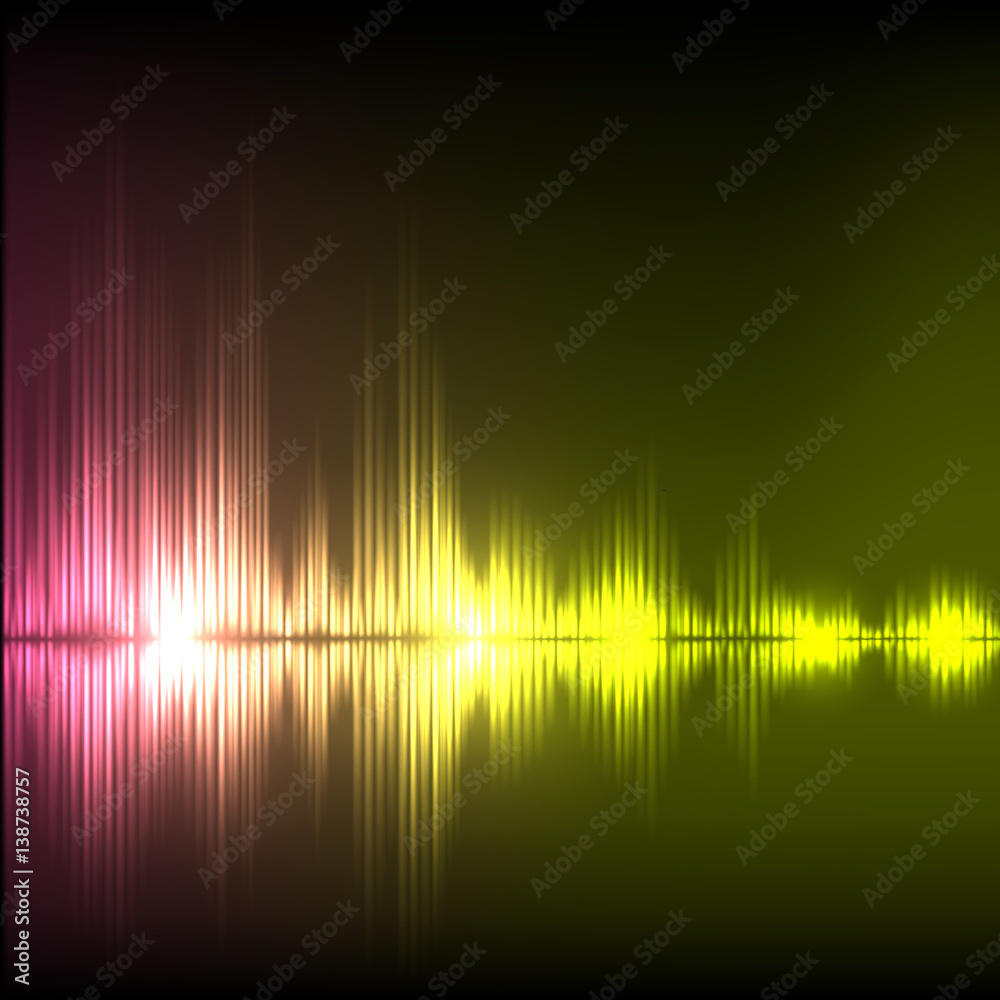 Abstract equalizer background. Purple-yellow wave.