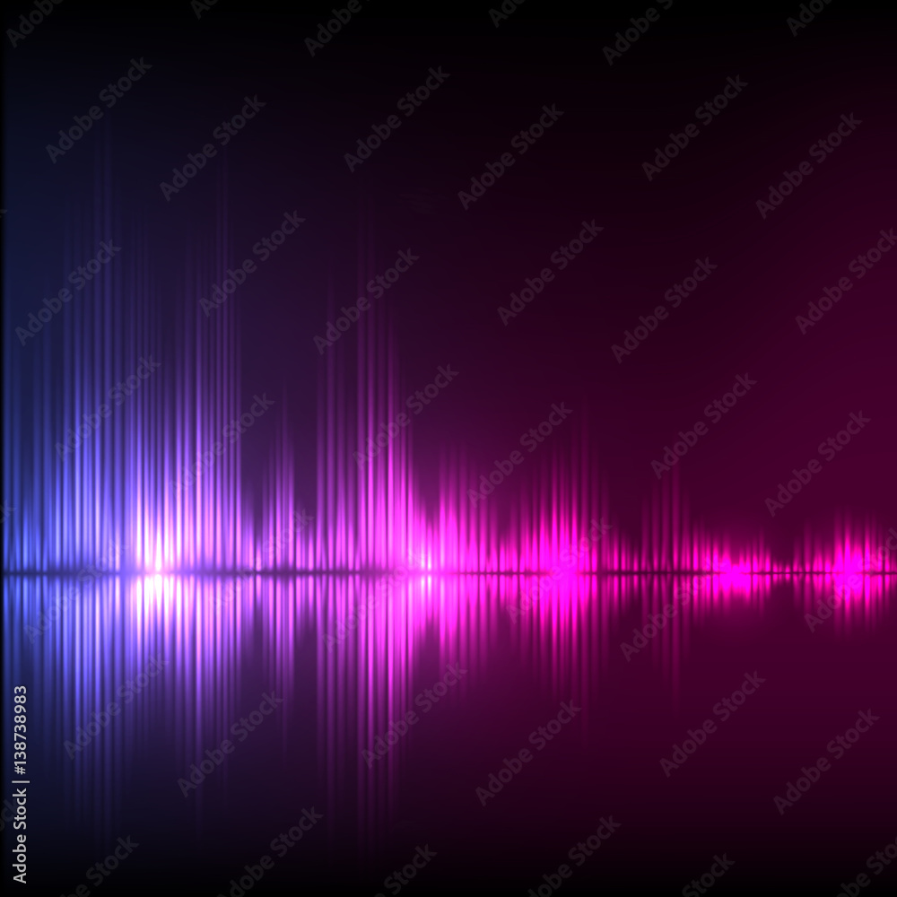 Abstract equalizer background. Blue-purple wave.