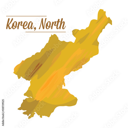Isolated North Korean map on a white background  Vector illustration