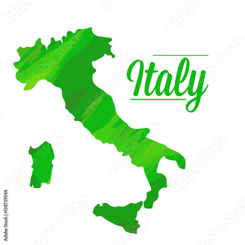 Isolated Italian map on a white backgrond, Vector illustration