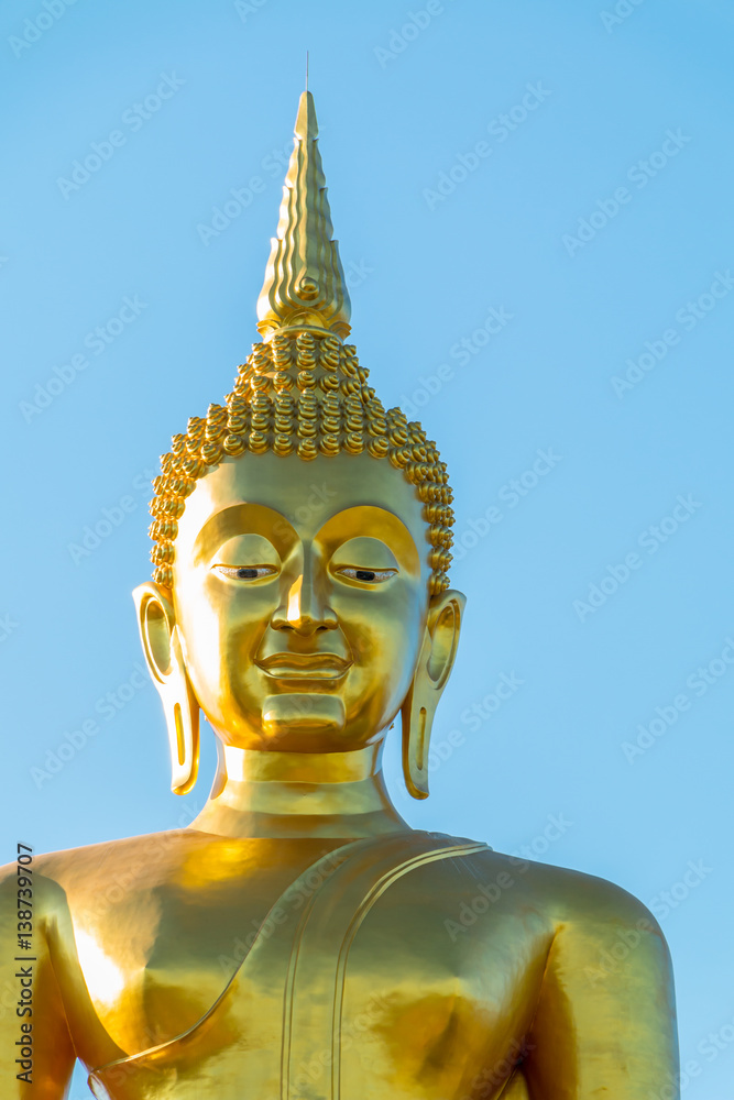 Golden large Buddha statue