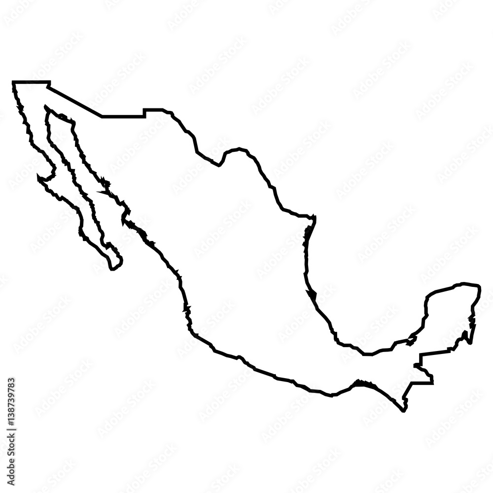 Isolated Mexican map on a white background, Vector illustration