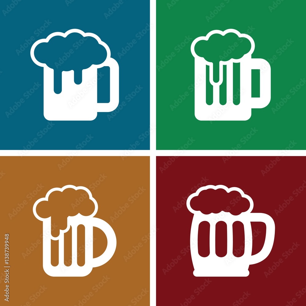Set of 4 lager filled icons