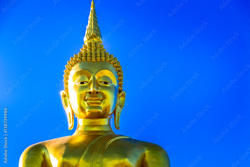Golden large Buddha statue