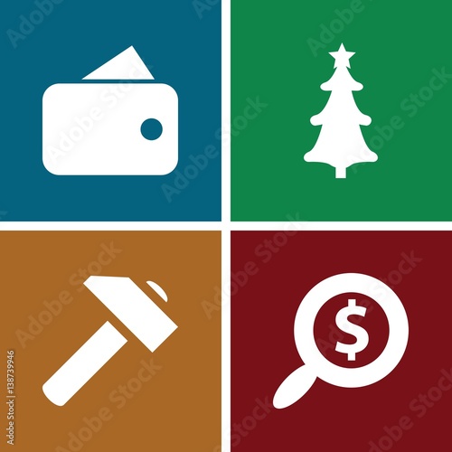 Set of 4 card filled icons