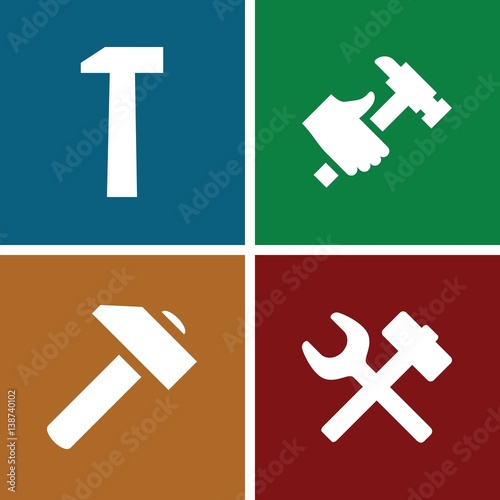 Set of 4 hummer filled icons