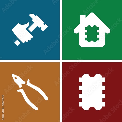 Set of 4 hardware filled icons