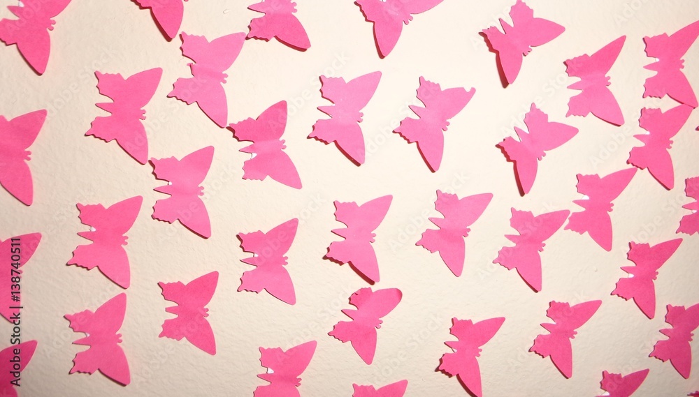 Pink butterflies on the wall Pink butterflies on the wall