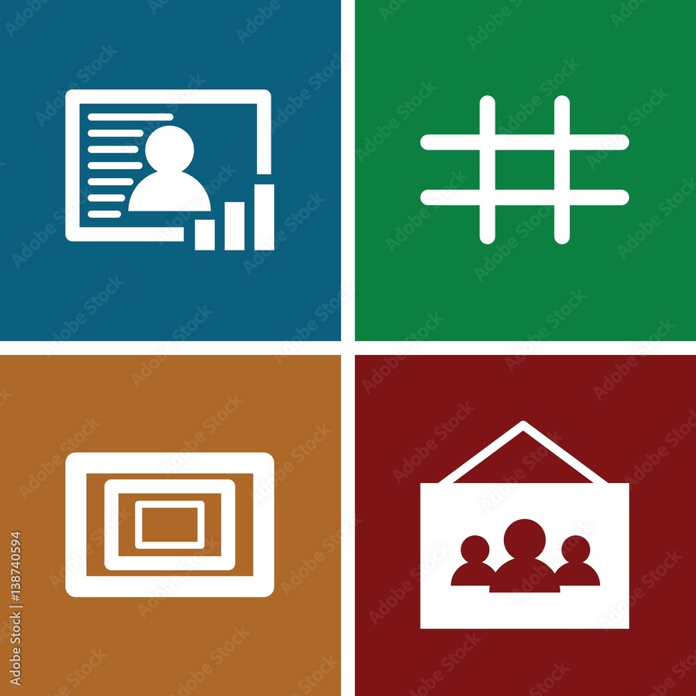 Set of 4 gallery filled icons