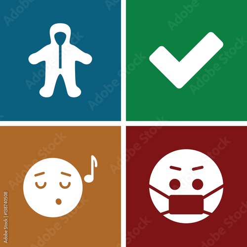 Set of 4 cute filled icons