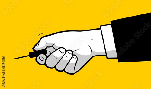 Man hand locking car